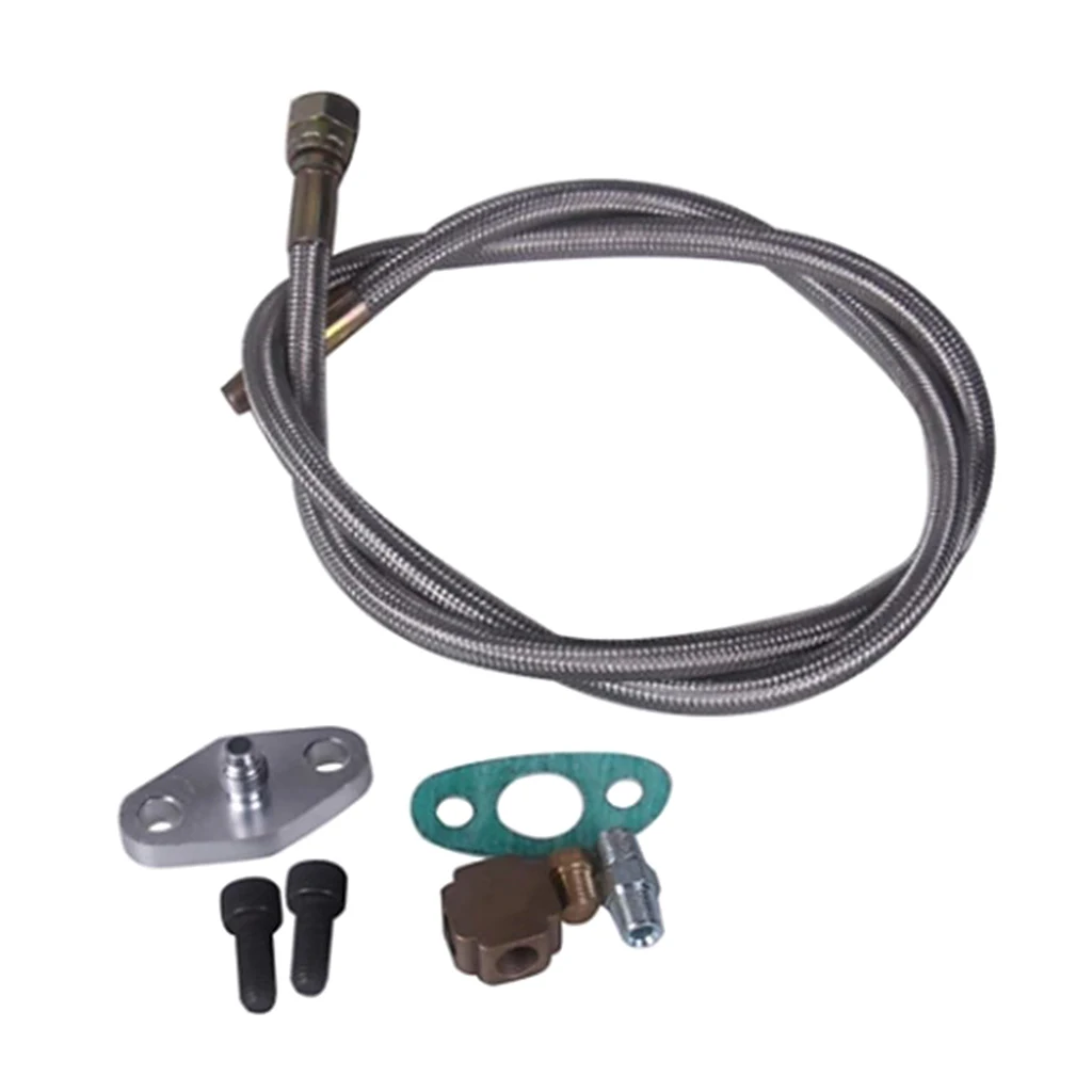 Turbo Oil Inlet Feed Line Fitting for T3 Turbocharger Assembly Kit Adapter