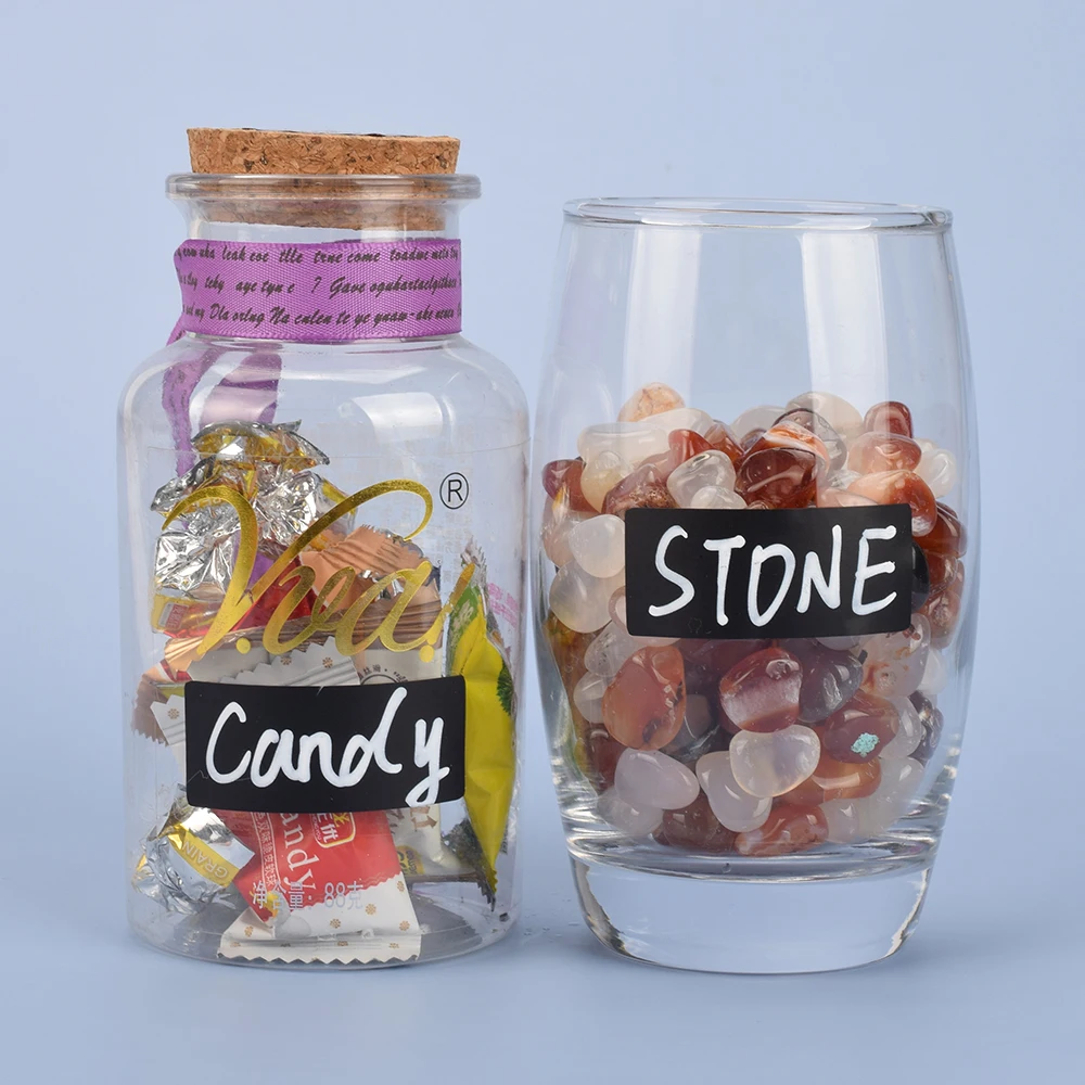 Removable Jar Labels Stickers Spice Organizer Storage Bottles Blackboard Tags 140pcs With White Chalk Pen