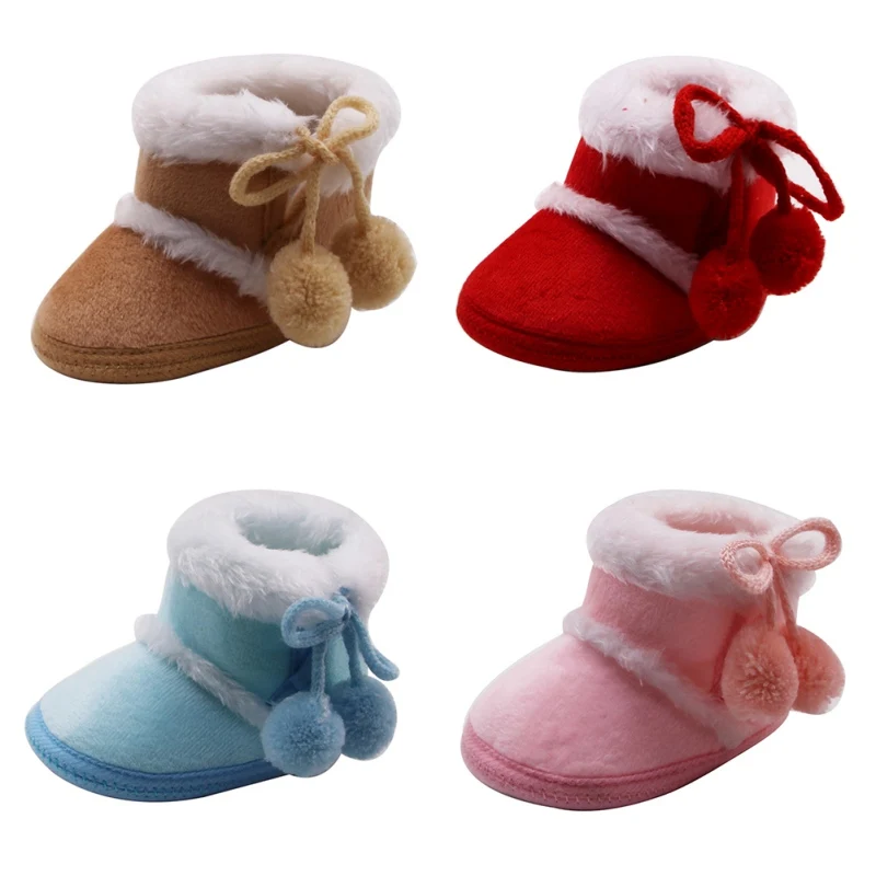Теплые флисовые зимние ботинки для маленьких девочек, для маленьких мальчиков и девочек, Нескользящие ботинки для детей 0-18 месяцев