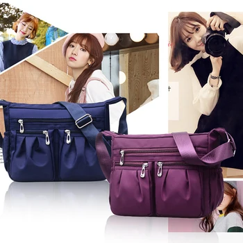 

A2020 Fashion Casual Nylon Shoulder Diagonal Bag Large Capacity Waterproof Women's Zipper Messenger Crossbody Bag Bolso Mujer