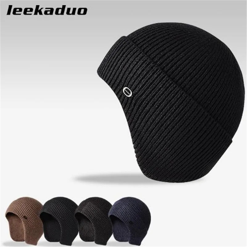 Уличная спортивная шапка leekaduo с защитой ушей вязаная для пешего туризма мужская