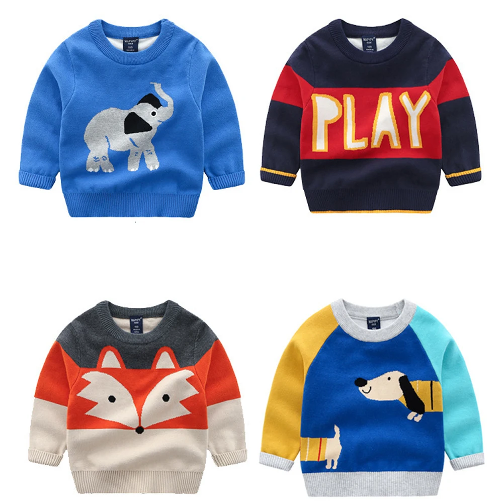 Милый свитер для мальчиков Зимний вязаный кардиган с длинными рукавами для мальчиков и девочек, осенняя одежда для детей свитер с изображением животных для детей возрастом от 3 до 7 лет, лет
