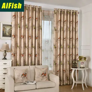 

Printed Natural Bird Depth Blackout Curtain Screens Suitable For Living Room Bedroom Balcony Window WP335T3