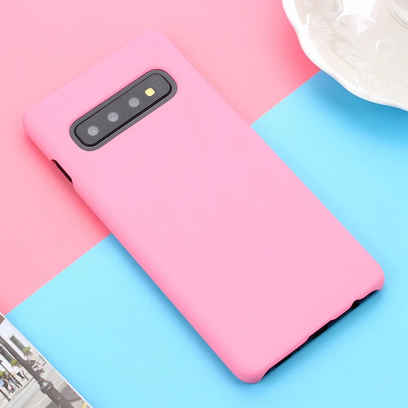 Pink Роскошный прорезиненный Матовый Жесткий пластиковый Чехол для samsung Galaxy S10 S10E S8 S9 Plus, чехол для телефона s - Цвет: Pink