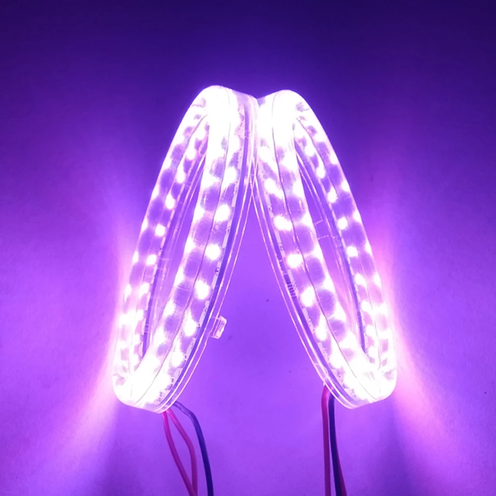 Angel Eye RGB Bluetooth APP control 2,5/3 дюйма автомобильные аксессуары модный дизайн автомобиля светодиодный Ангел апертура красочный торнадо