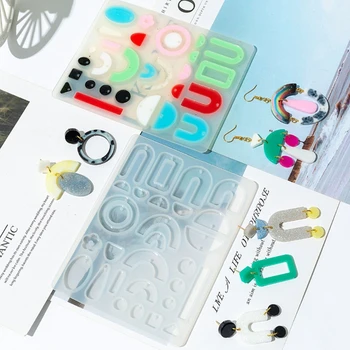 

DIY Crafts Crystal Epoxy Resin Mold Earring Ear Pendant Casting Silicone Mould Q0KE