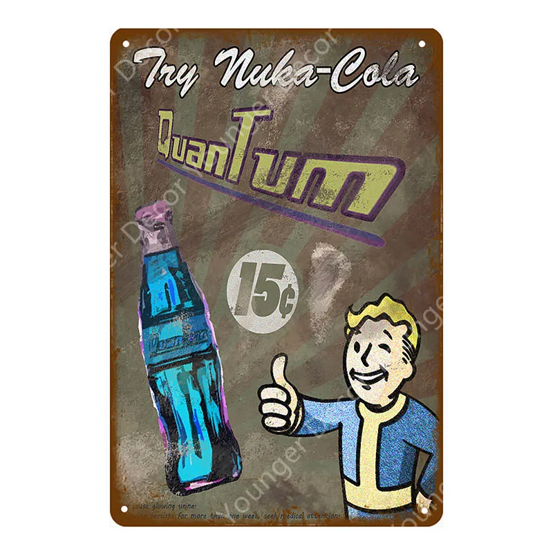 Напиток Nuka Cola квантовый плакат Fallout 3 4 игры металлические знаки настенный Декор для дома номер магазин отель железная живопись YI-111 - Цвет: YD5129AI