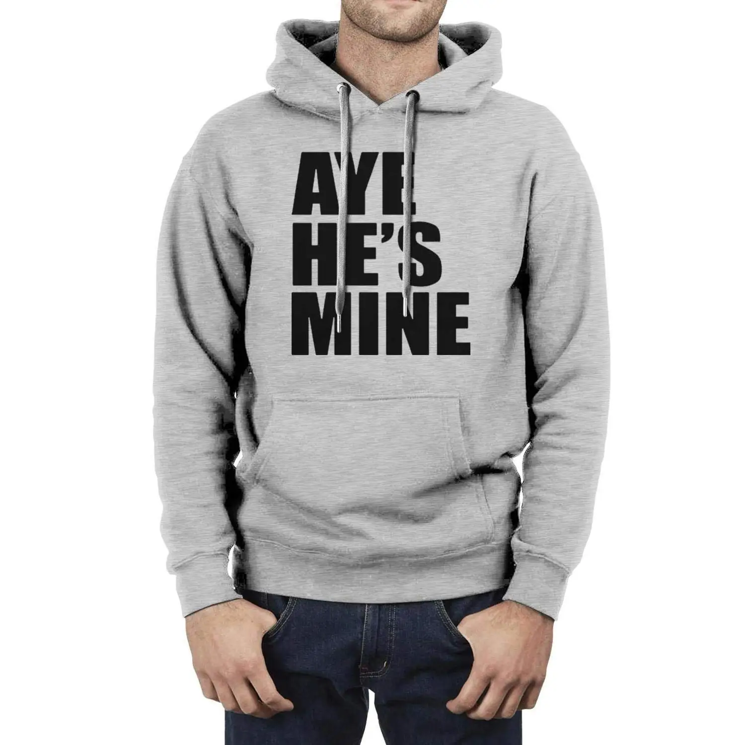 Flames Wolf Aye-He's-Mine Men's Cool Pullover Hoodies Loose Cotton Sweatshirts |