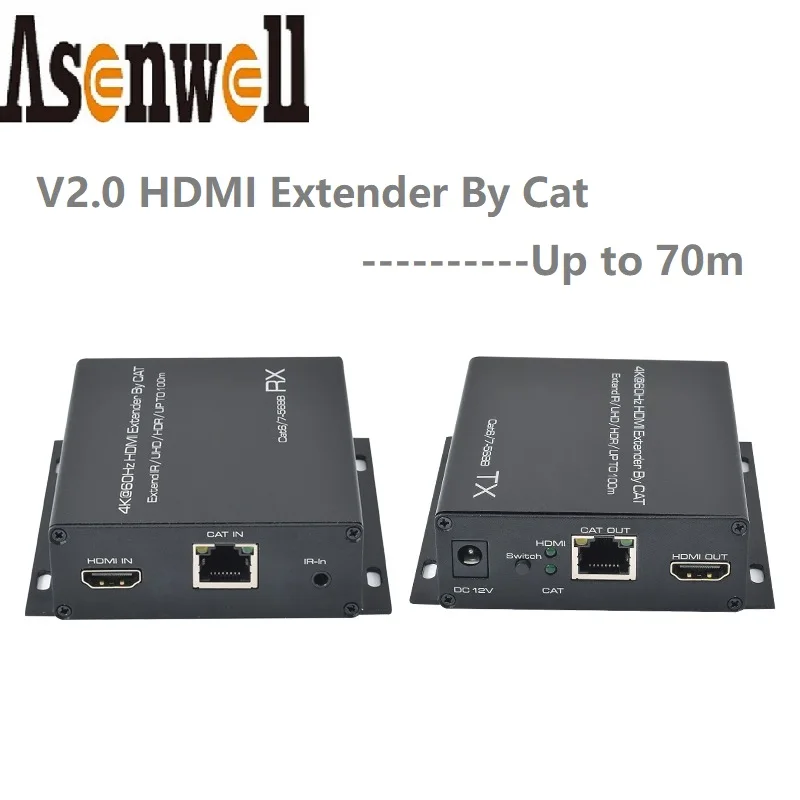 4K @ 60 Гц HDMI удлинитель от CAT Каскадный IR UHD HDR V2.0 1080P 3DP до 70m RJ45 аудио видео CCTV