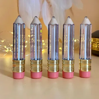 

Empty Lip Gloss Tube Container Clear Lip Balm Tubes Pencil Shape Lipstick Refillable Bottles Vials Mini Sample Cosmetic DIY