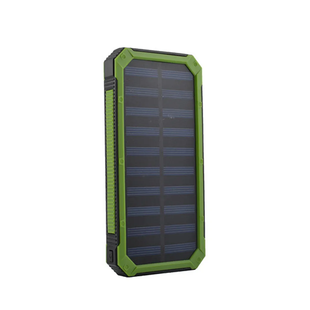 20000 мАч двойной USB переносная солнечная батарея зарядное устройство солнечный банк питания для телефона новинка последняя горячая дикая sept11 - Цвет: Green