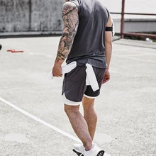 Горячие мужские спортивные шорты быстросохнущие со встроенным карманом подкладка для летних пробежек K2