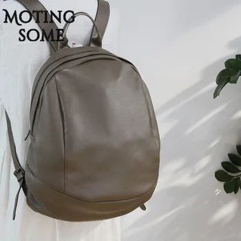 

Simple Style Real Genuine Leather Backpack Women Natural Leather Mini Backpack Simple Style Ladies Mochila Shopper Bag 2021 New