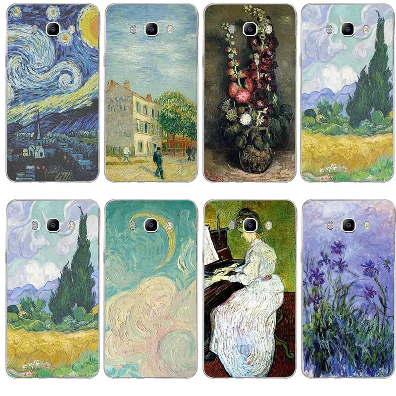 Vincent Van Gogh Starry Sky Oil Painting Phone Cases For Samsung Galaxy A5 A10 A40 J3 J5 J6 J7 2016 2017 S7 S8 S9 S10 Edge Plus | Мобильные