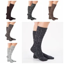 47 см, Рождественские Длинные носки без пятки, женские и мужские, одноцветные, вязаные, тянущиеся, теплые, удобные, зимние, супер мягкие, уютные, рождественский подарок