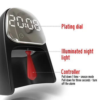 

Snooze LED Sound Control Alarm Clock 2000mAh 5V Touc h Dimming Night Light Time Calender Planting Digital Luminated Night