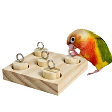 

2021 Birds Parrot Wooden Platform Intelligence Training Chew Puzzle Toy Block Pet Educational Gifts