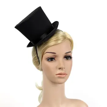 

Women Top Hat Black Belt Retro Headwear for Performance Halloween Party