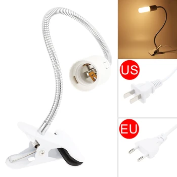 

360 Degrees Lamp Holder Clip E27 50CM Flexible Clip on Switch LED Lamp Holder Socket with Metal Hose and 1.25M Wire for Lighting