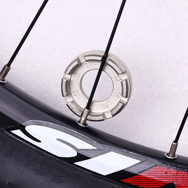 

Mountain bike road bike fold bike repair tool nickel plated round spoke wrench bicycle rim 8 slot wire correction ring MTB DIY