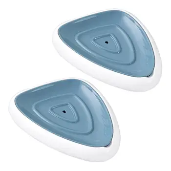 

2PCS Triangle Soap Boxes Double Layer Soap Dish Holder Soap Drain Tray for Shower Bathroom Accessories