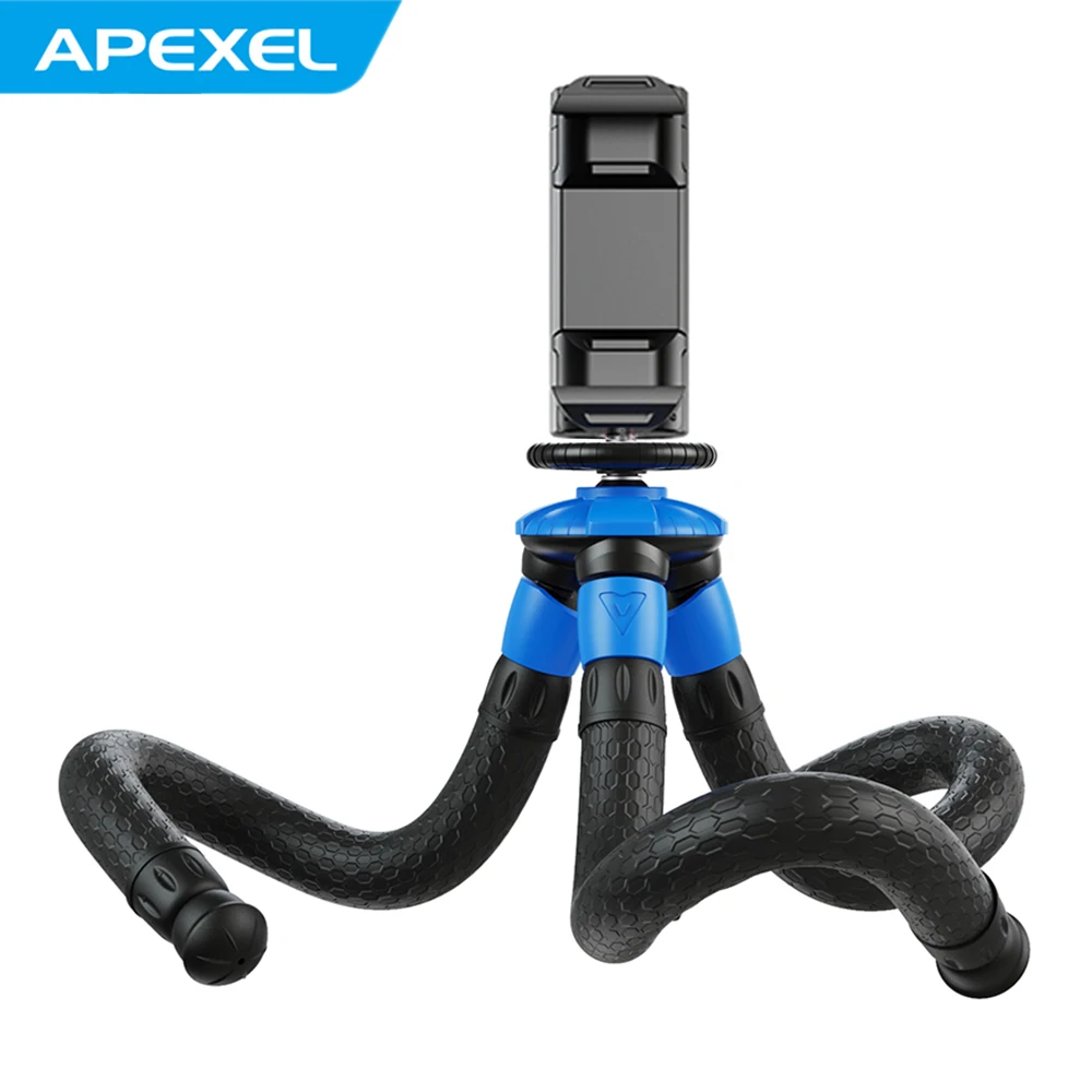 APEXEL Detachable Flexible Octopus Tripod Portable Mini Travel Phone Tripod w/ Foldable Phone Clip for iPhone GoPro DSLR Camera