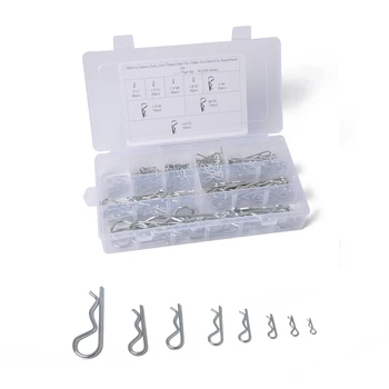 

180PCS R-shaped Heavey Duty Zinc Plated Hair Pin Cotter R Clip Pin Hitch Tractor Lawn Mpver Pins