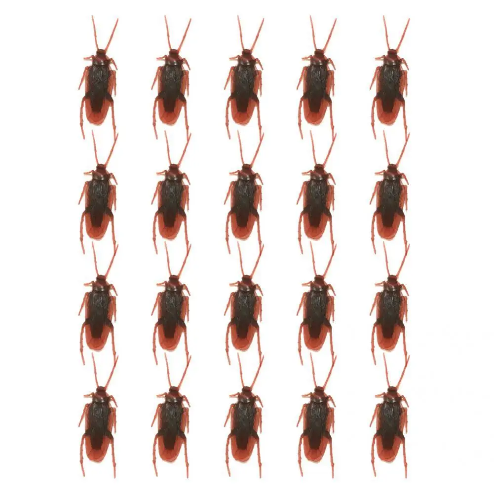 20Pcs/Set Fake Cockroaches Useful Sturdy Novelty Fadeless Prank Fake Roaches for Friends  Fake Roaches  Artificial Roaches 1mx2m artificial moss fake green plants artificial grass mat fake lawn for christmas wedding shop patio wall home decor diy