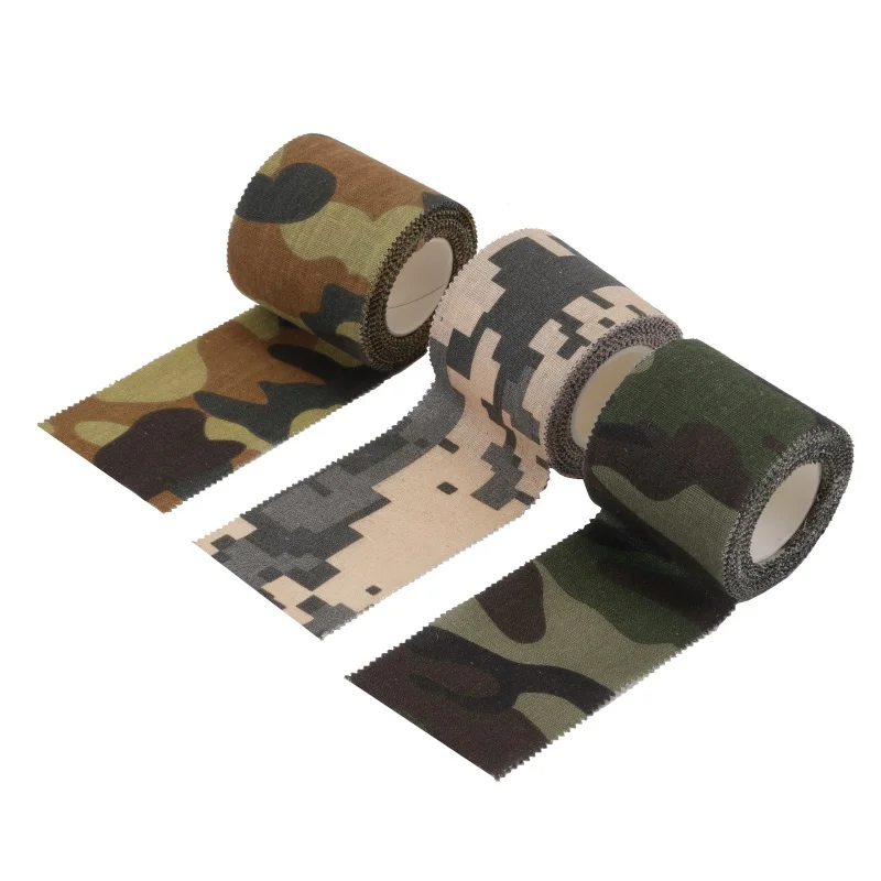 5M Camo Army Non Woven Cohesive Bandage Self-adhesive NCamouflage Camping Hunting Camo Stealth Tape 45MM Width hs