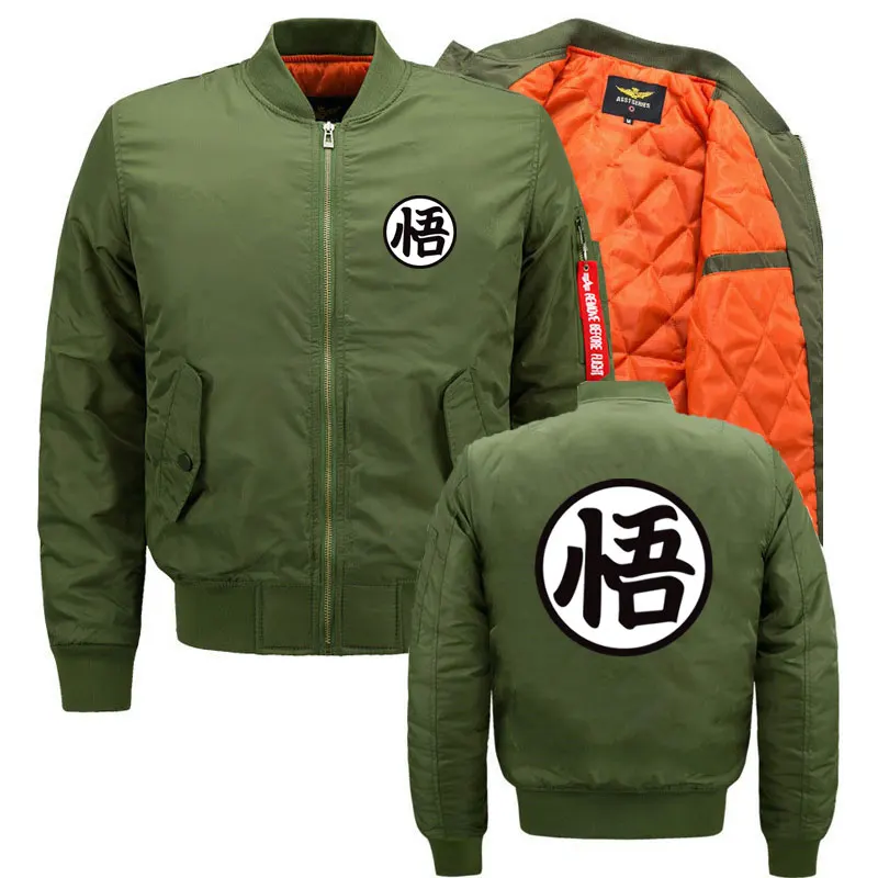Принт Dragon Ball Z Куртка Гоку мужская мода осень зима Наруто Wukong куртка плюс размер 5XL 6XL - Цвет: ArmyGreen KJK565