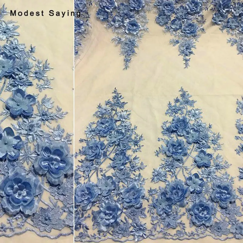 5 ярдов золотые 3D цветы жемчуг кружева ткани для вечернего платья Новая мода вышитые сетки выпускного вечера кружевной тюлевый материал