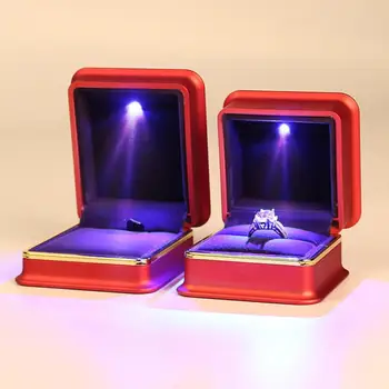 

Portable LED Light Finger Ring Pendant Holder Storage Box Container Organizer Jewelry Packaging Carrying Cases 쥬얼리 디스플레이