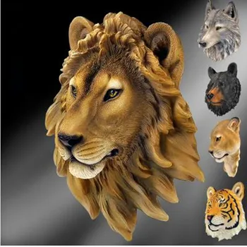 

Wall stickers, wall hanging crafts, animal head pendants, lion, wolf, bear, tiger, leopard, wall decoration, decorative gifts