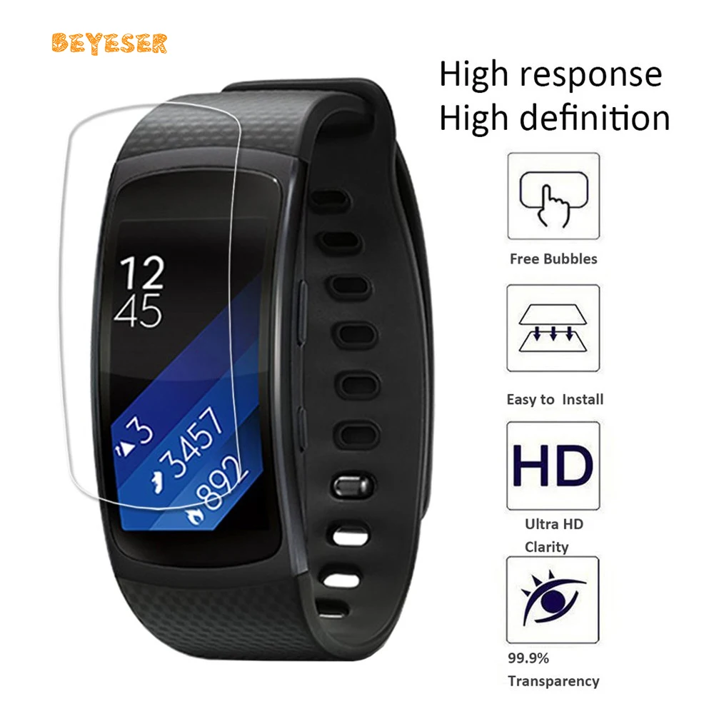 5PC Transparent Protective Film For Samsung Gear Fit2 Watch Replacement Durable Sport Non-Tempered Glass Watchband Accessories |