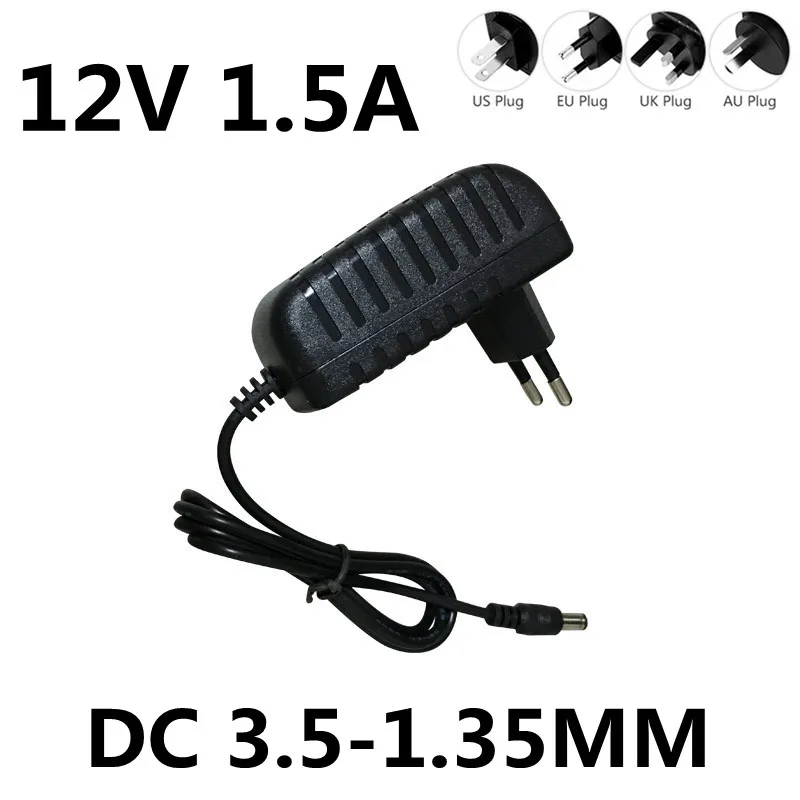 Adattatore Di Alimentazione Dc 12 V 1.5A 1500Ma Ac 100-240V Convertitore Caricabatterie Alimentatore 12 V Volt Per Proiettore Us Eu Plug Dc 3.5*1.35Mm