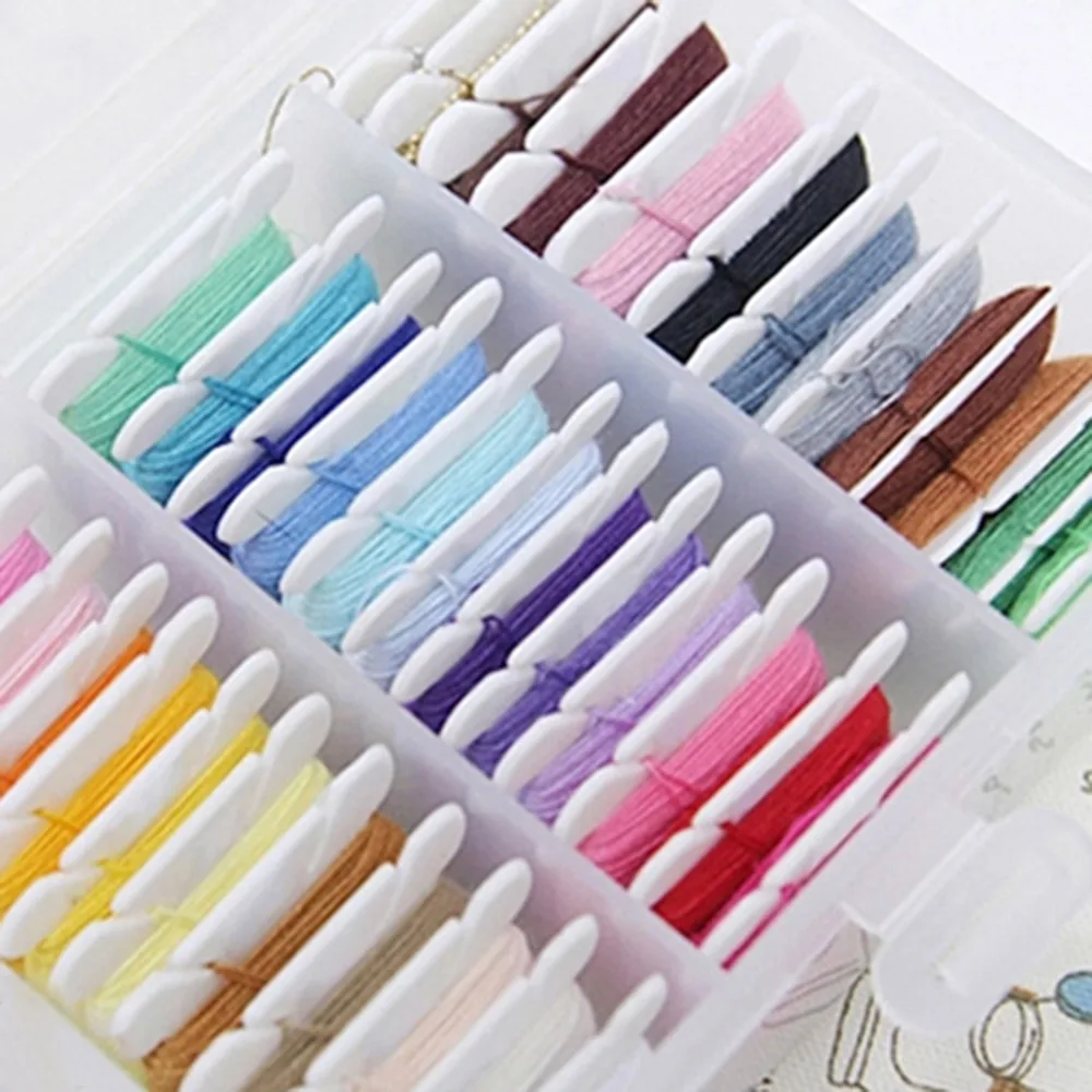 120PCS/Set Plastic Bobbins Floss Set Spool Thread Card Embroidery Floss DIY Stitch Organizer Holder Sewing Tools