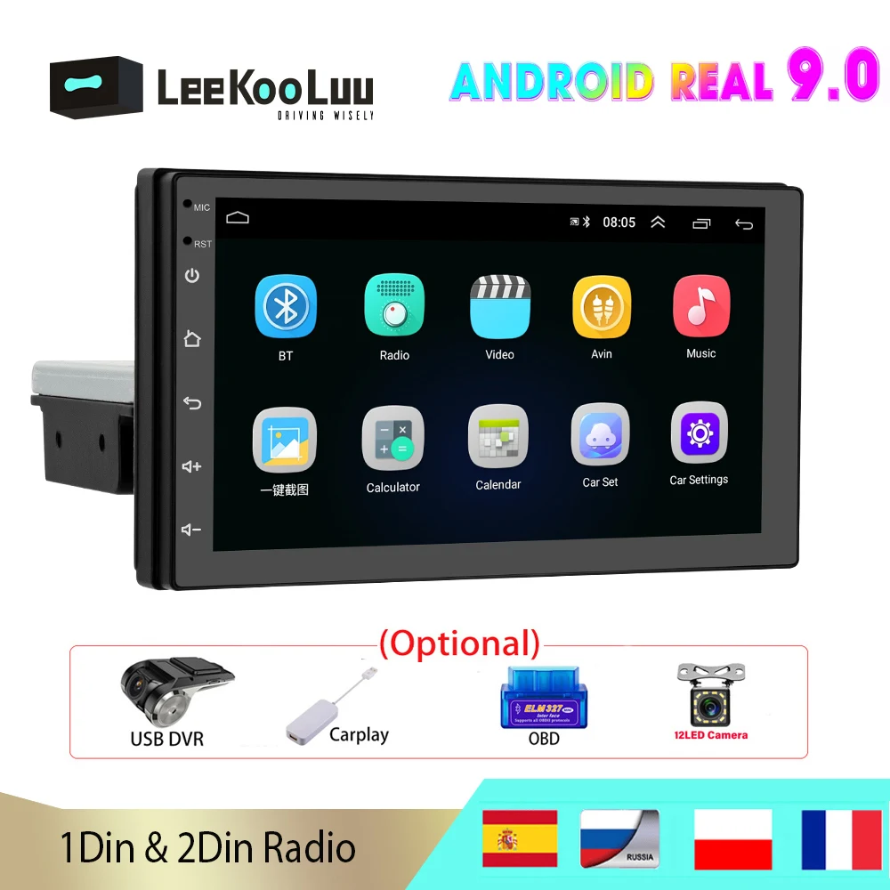 Leekooluu 2Din Android Авторадио 7 &quotавтомобильное радио Gps-навигация Wifi Mirrorlink Bluetooth аудио