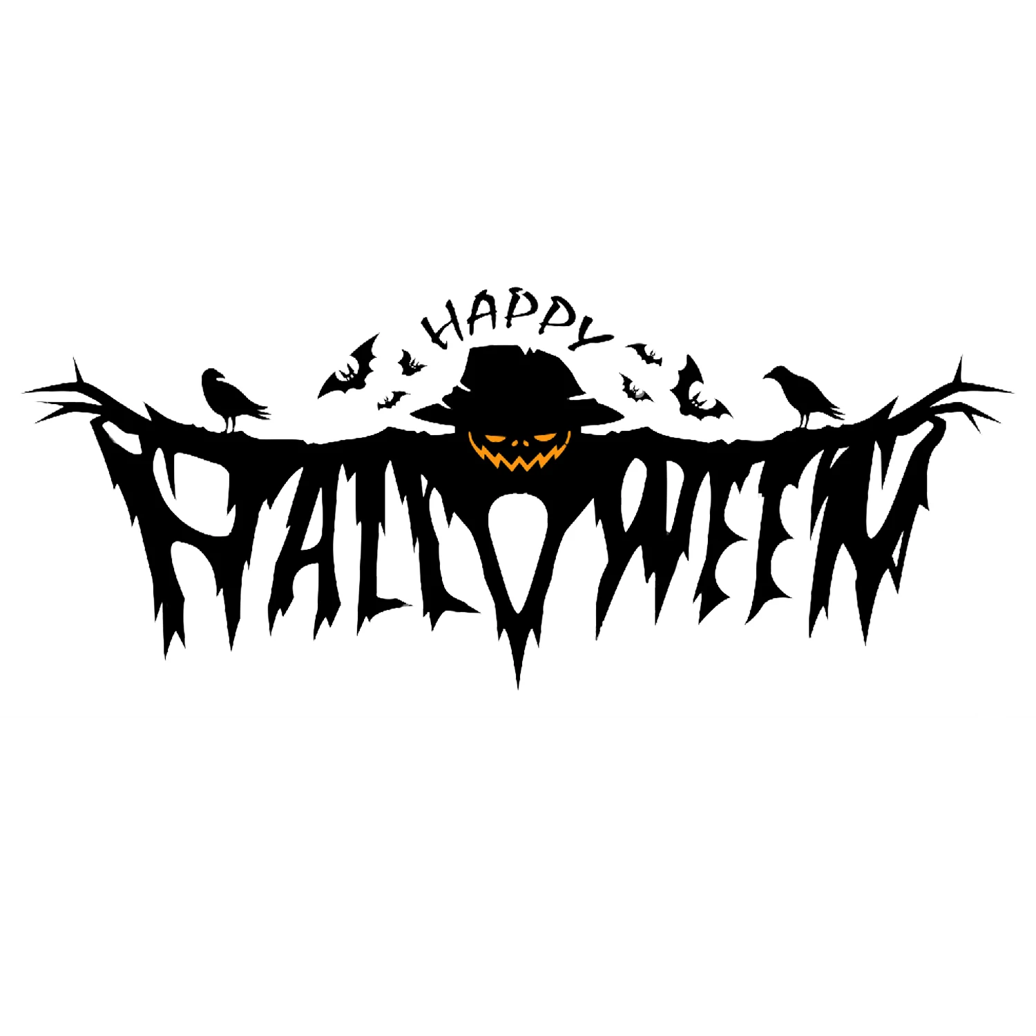 Horror Spaventapasseri Crow Bat Happy Halloween Text Metal Cutting Dies