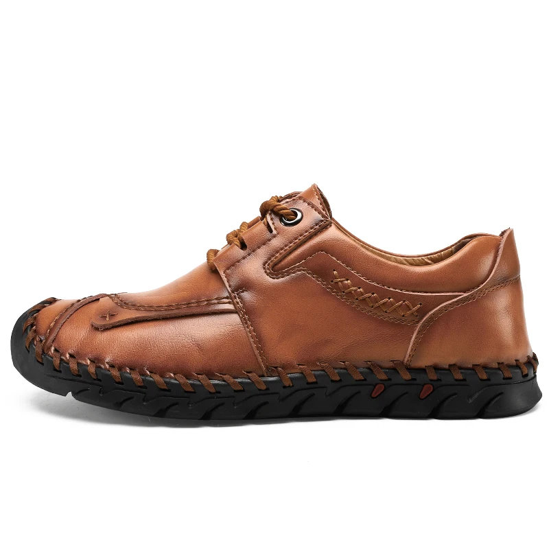 Новые осенние кожаные туфли; мужские повседневные лоферы; мокасины; удобная мягкая обувь на плоской подошве; Мужская обувь для вождения; большие размеры 38-48