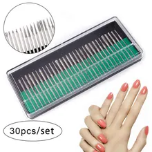 30 шт. фрезы для ногтей из нержавеющей стали, электрические фрезы для полировки ногтей, фрезы, инструменты для маникюра