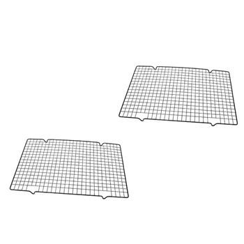 

2Pcs/Set Nonstick Metal Cake Cooling Rack Grid Net Baking Tray Cookies Biscuits Bread Drying Stand Cooler Holder Baking Tools