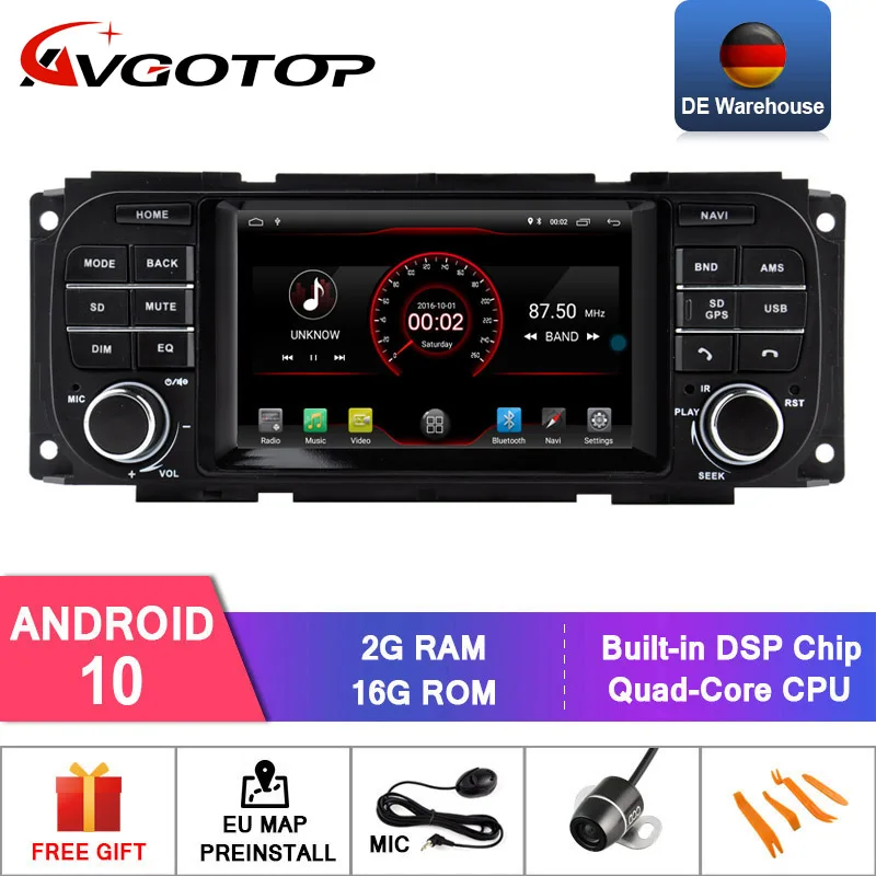 AVGOTOP Android 10 автомобильный Радио плеер с DSP для CHRYSLER JEEP DODGE 2 г 16 г gps Автомобильный мультимедийный аудио