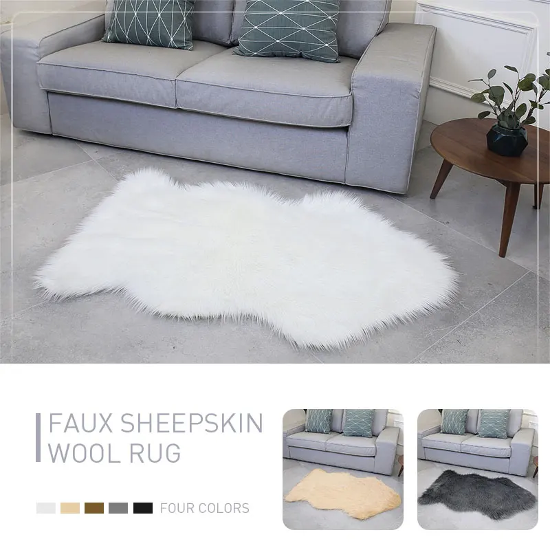 Шерстяной ковер, разноцветные пушистые Коврики для спальни, ковер, пол, 120X75 см, неправильная форма, стул, диван, столовая, украшение для дома