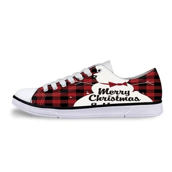 

The Cute Snowman In Scotland'S Traditional Plaid Pattern Unisex Canvas Shoes For Men Classic Flats Canvas Shoes Teen Boys
