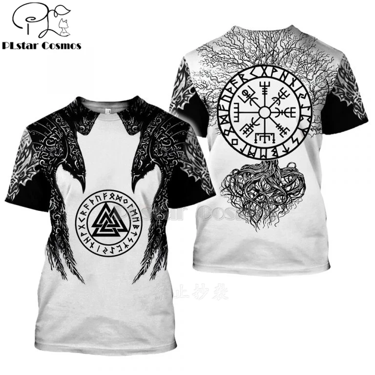 Новинка 2020 модные мужские толстовки с 3D принтом Viking Tattoo футболка футболки шорты