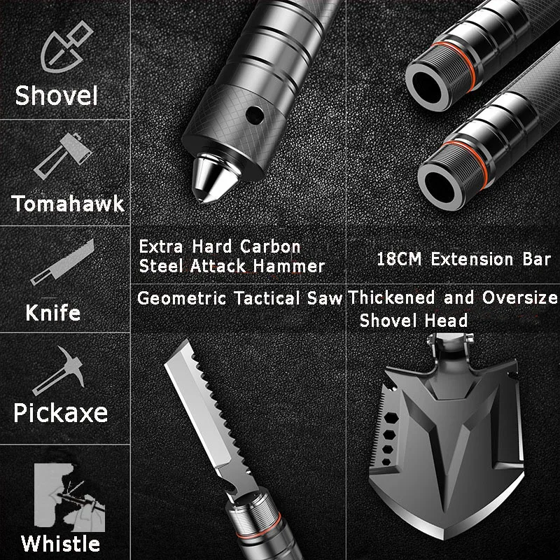  Multifunction Portable Folding Shovel Wildness Survival Military Tool with Carrying Pouch Spade for
