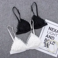 Femmes Sexy dentelle soutien-gorge sans fil non rembourré Lingerie florale dentelle Bralette femme Ultra mince Sexy brassière sous-vêtements pour fille A/B tasse 1