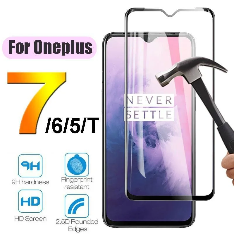 9H закаленное стекло для Oneplus 7 T Pro защита экрана полное покрытие 6 5 защитная пленка