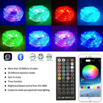 

Christmas Tree Decoration Lights App Remote Control Lights Customized Smart Bluetooth LED Personalized String Lights Dropshiping