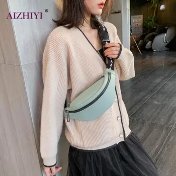

Teen Girls Casual Solid Color Fanny Chest Belt Bag Women PU Leather Zipper Shoulder Pack Waist Phone Pouch